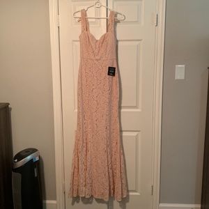 NWT Blush Pink Lace Gown, Sweetheart, Size Small